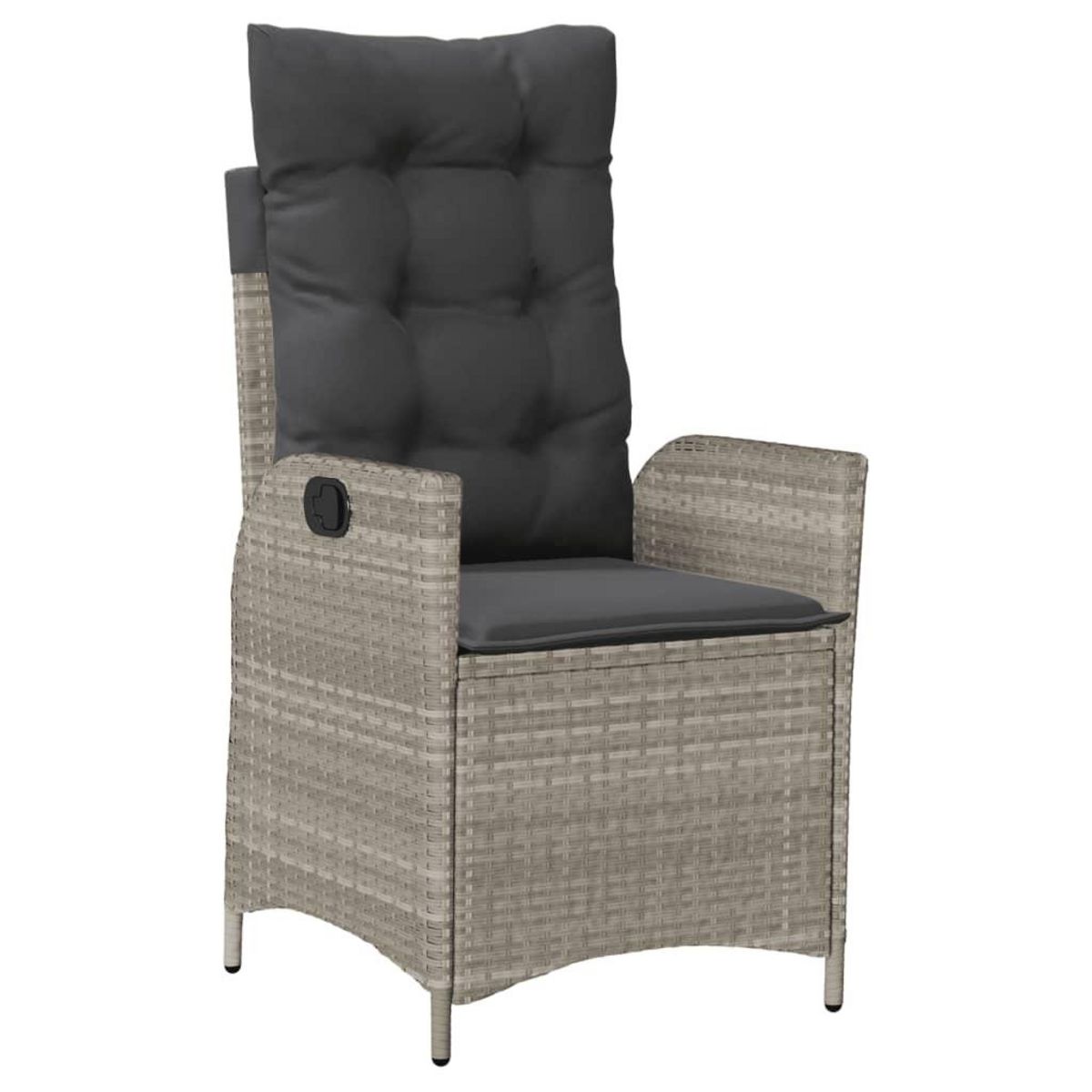 VIDAXL Ensemble a manger de jardin et coussins 9 pcs gris clair rotin