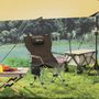 Voir la diapositive 4 : OUTSUNNY Chaise de camping pliante - repose-pied amovible, rangements - sac transport - noir
