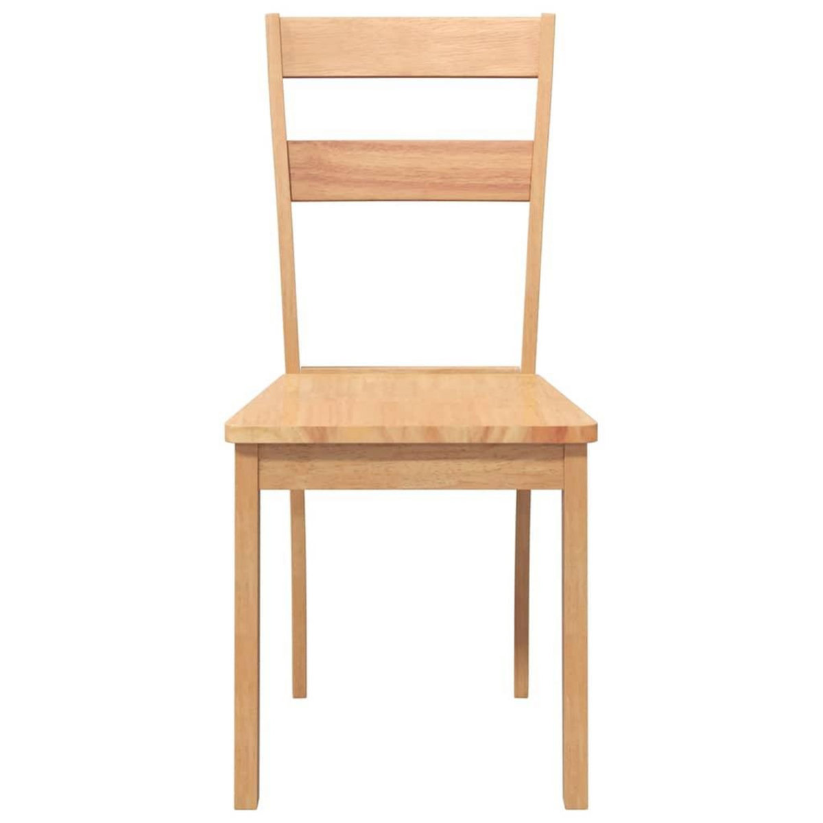 VIDAXL Chaises a manger 2 pcs bois massif naturel caoutchouc