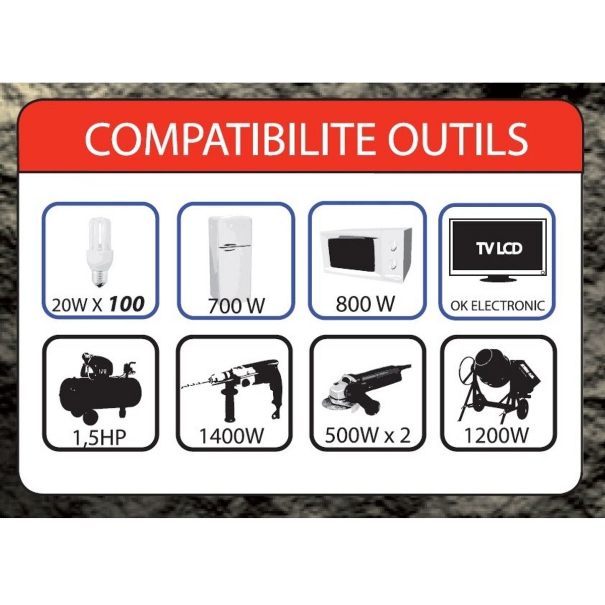 MECAFER Groupe électrogène Inverter MF2200i - 2000W