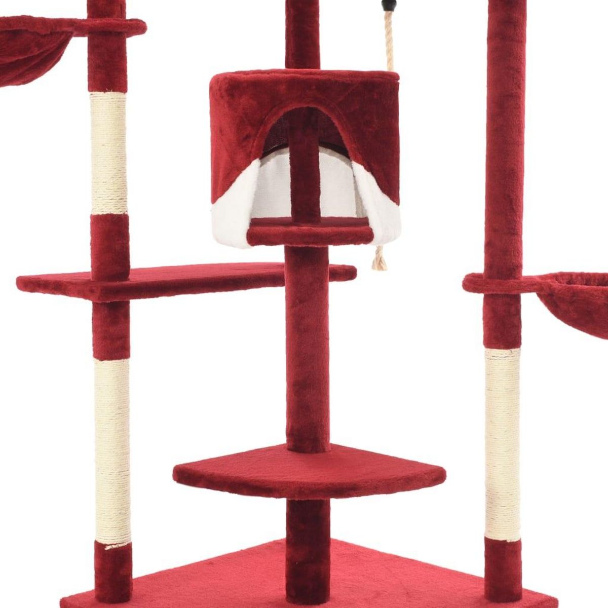 VIDAXL Arbre a chat avec griffoirs en sisal 203 cm Rouge et Blanc