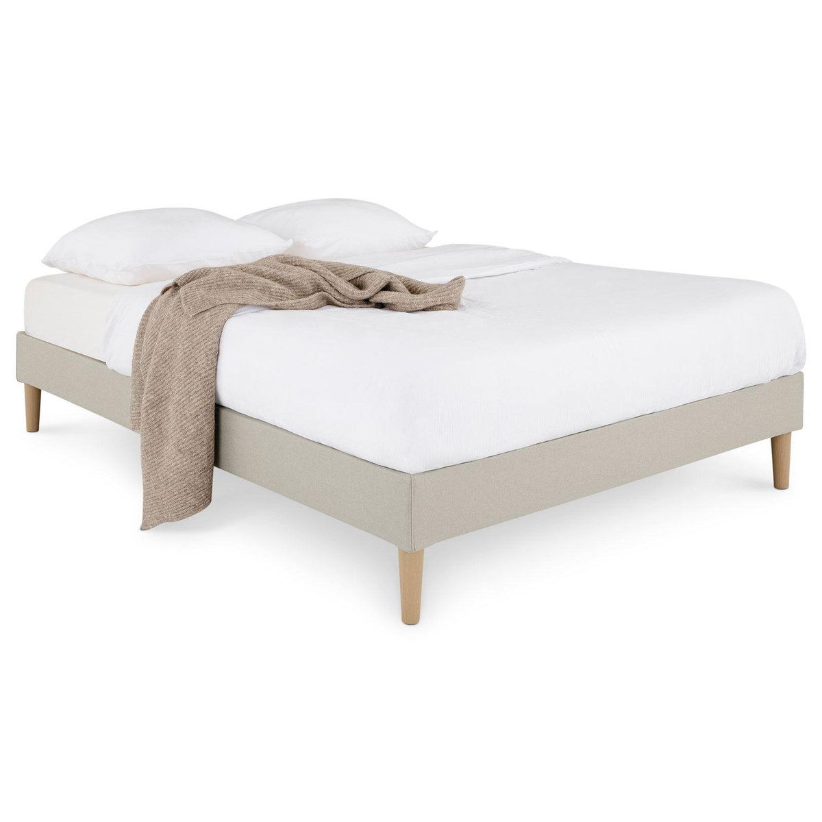 IDIMEX Sommier tapissier VANNES 120 x 190 cm revêtement tissu
