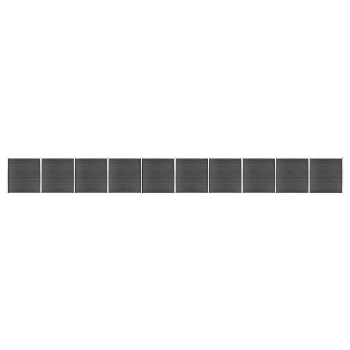 VIDAXL Ensemble de panneau de cloture WPC 1737x186 cm Noir