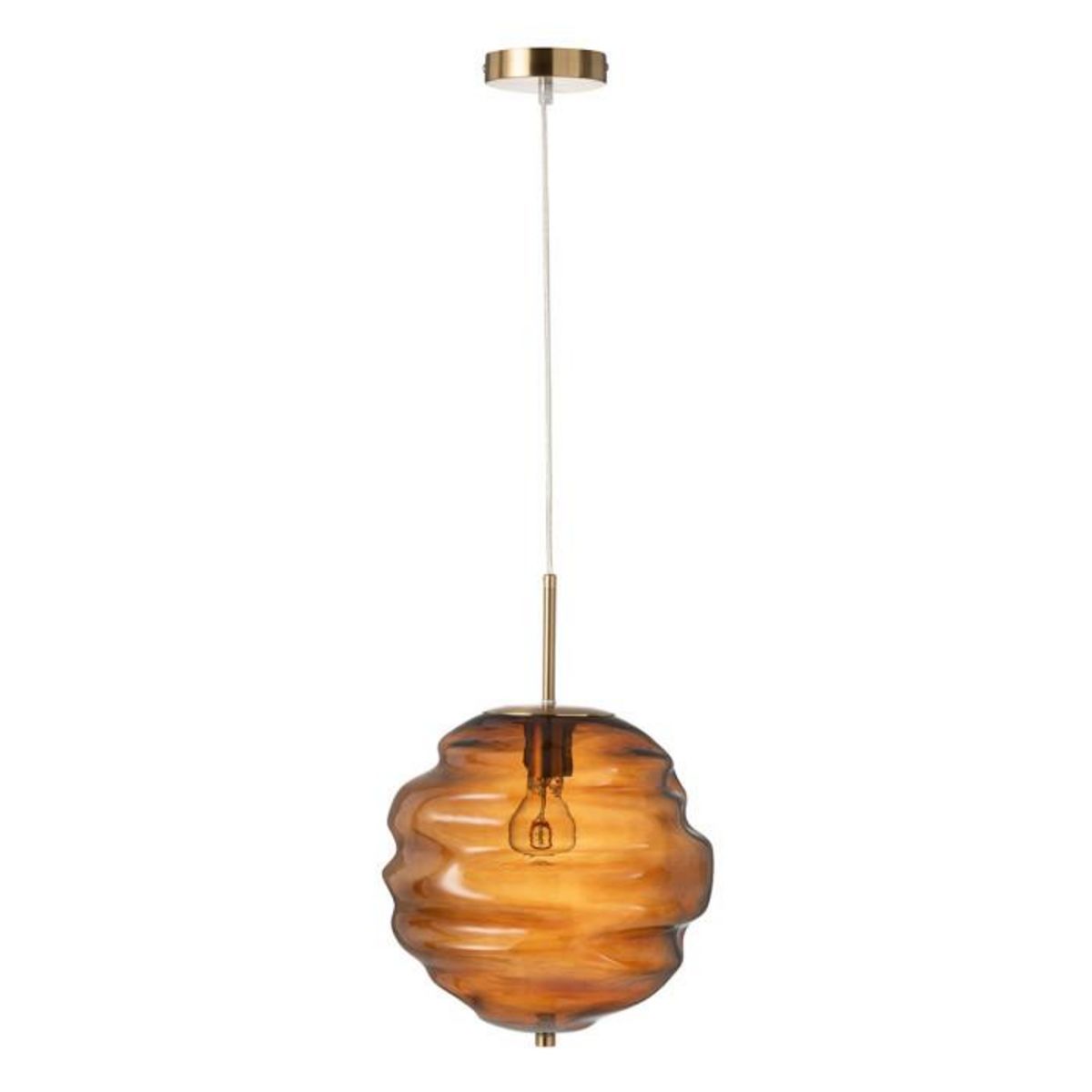 Paris Prix Lampe Suspension en Verre  Ruche  34cm Marron