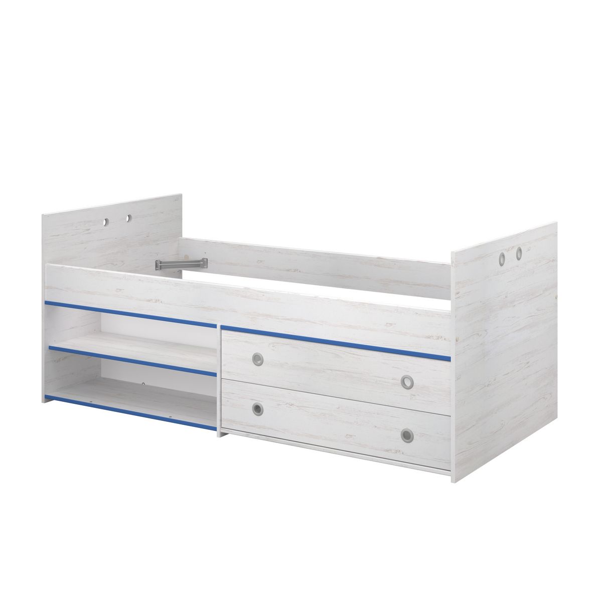 Lit 2 tiroirs 2 niches 90x200cm REVERSO