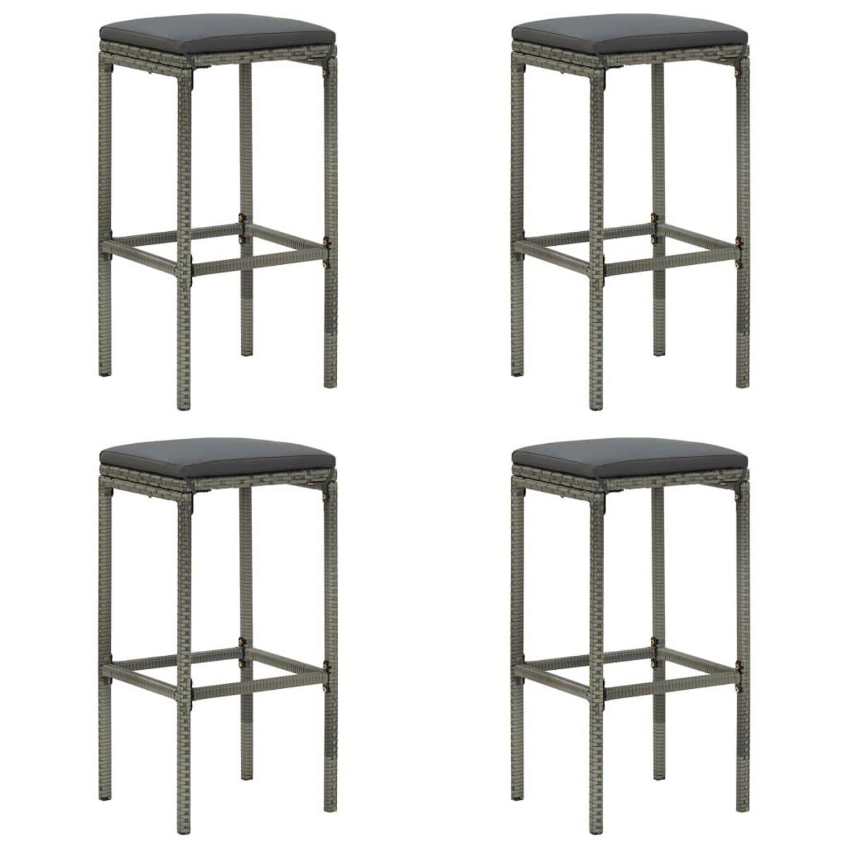VIDAXL Ensemble de bar de jardin avec coussins 5 pcs Gris