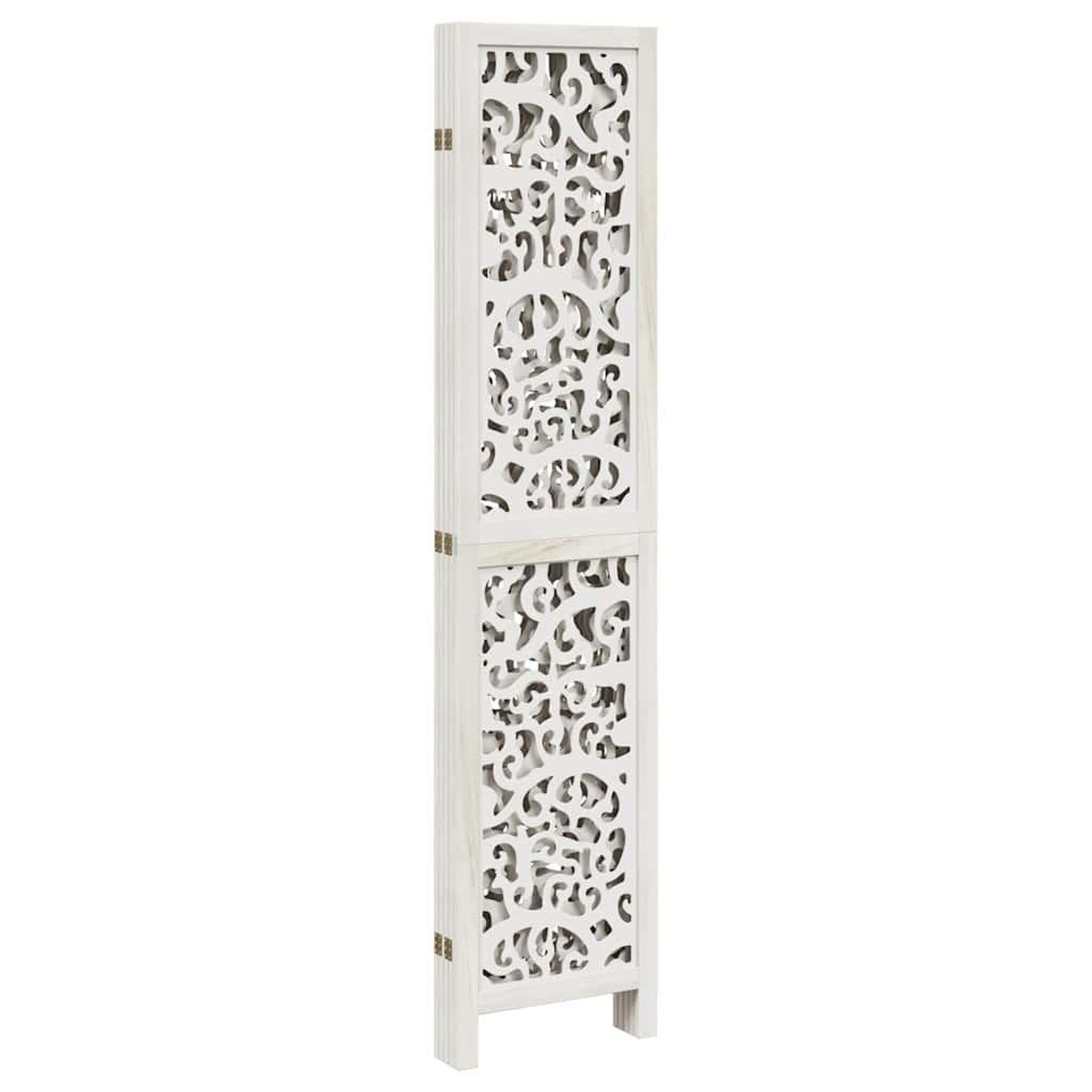Voir la diapositive 5 : VIDAXL Cloison de separation 5 panneaux blanc bois de paulownia massif