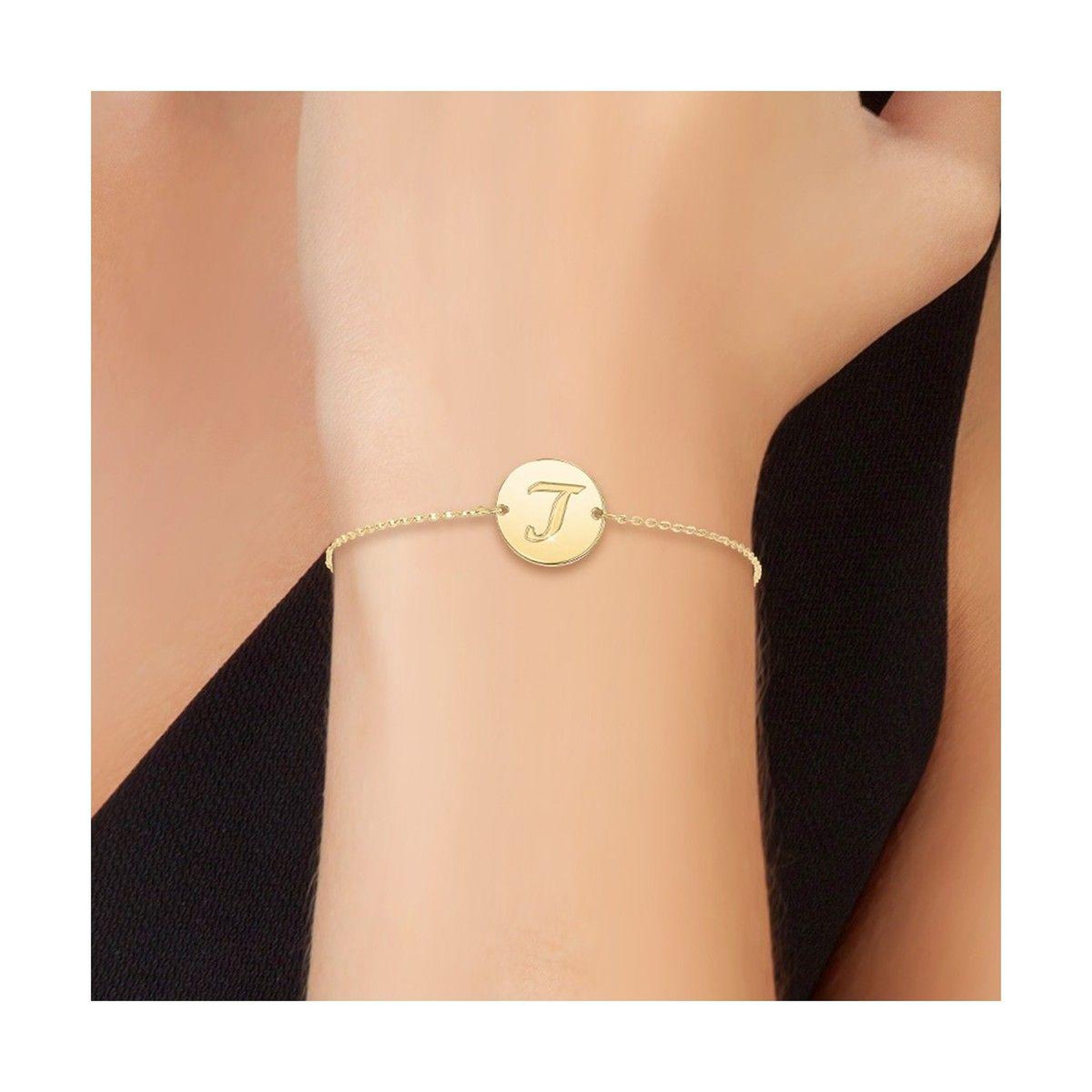 Voir la diapositive 2 : SC BOHEME Bracelet lettre L en acier inoxydable par SC Bohème