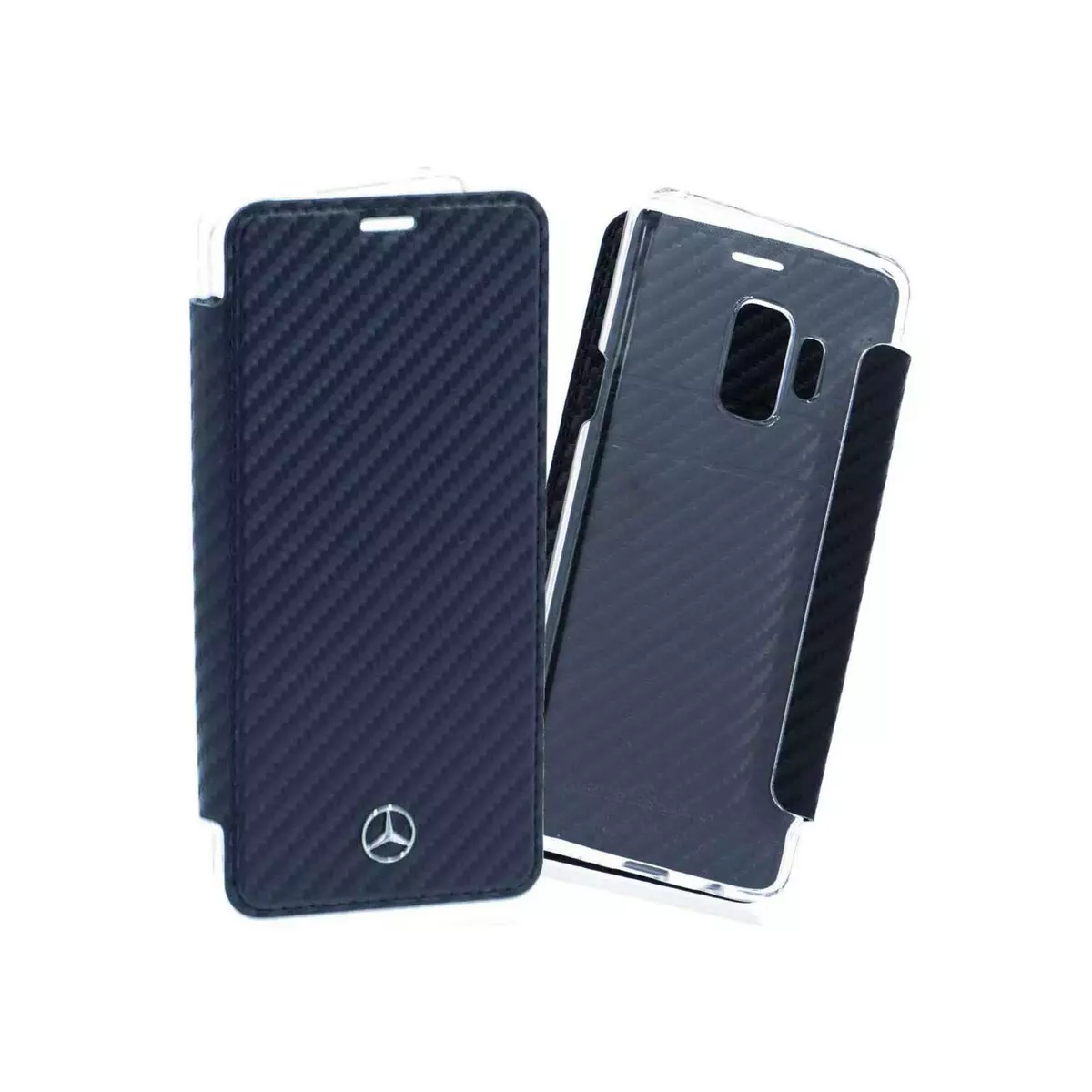 MERCEDES Housse Galaxy S9 effet carbone mod. Mercedes dos transparent