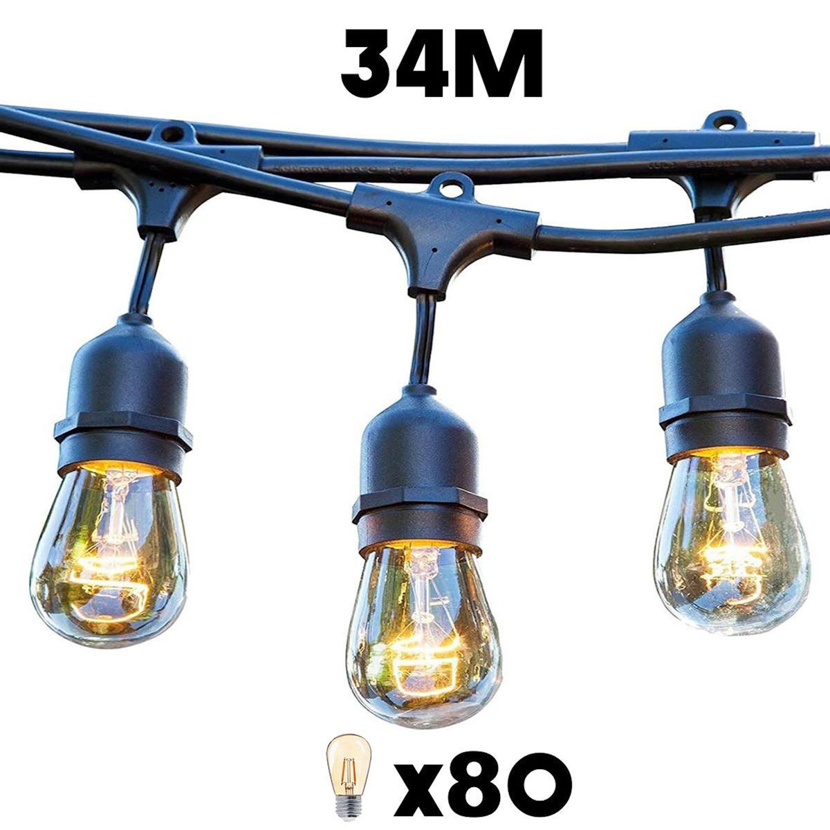 Lumisky Lot de 8 guirlandes MAFY Noir caoutchouc 6M