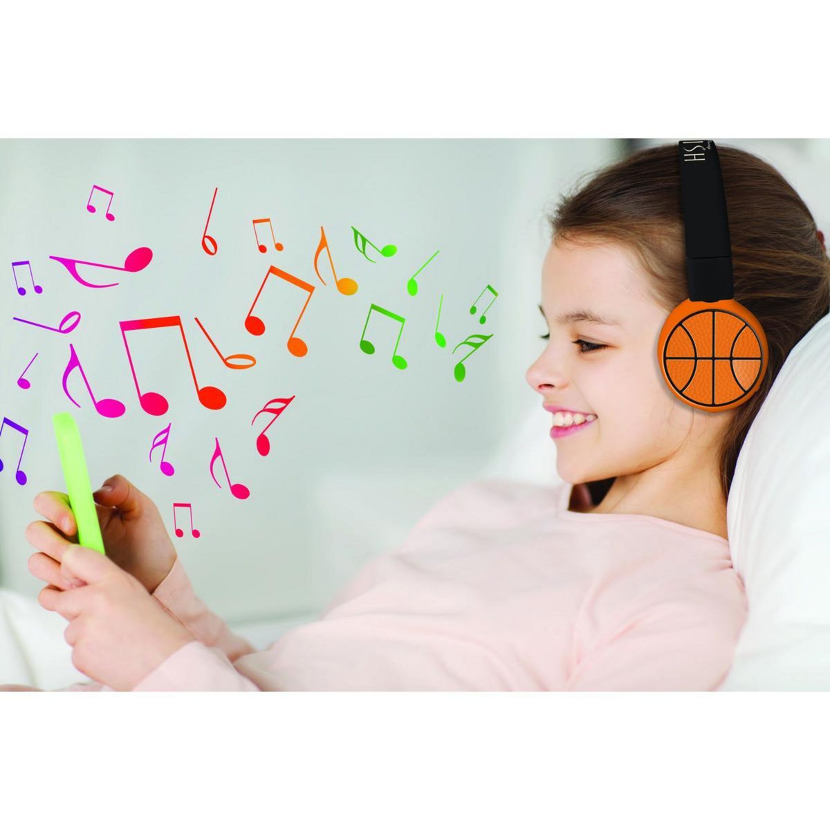 Lexibook Casque 2 en 1 Basketball Bluetooth et Filaire avec limitation de son