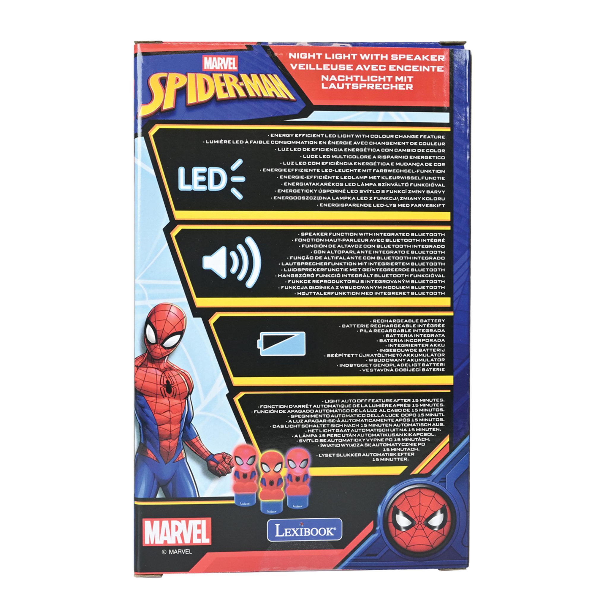 Voir la diapositive 4 : Lexibook Enceinte Bluetooth veilleuse Spiderman