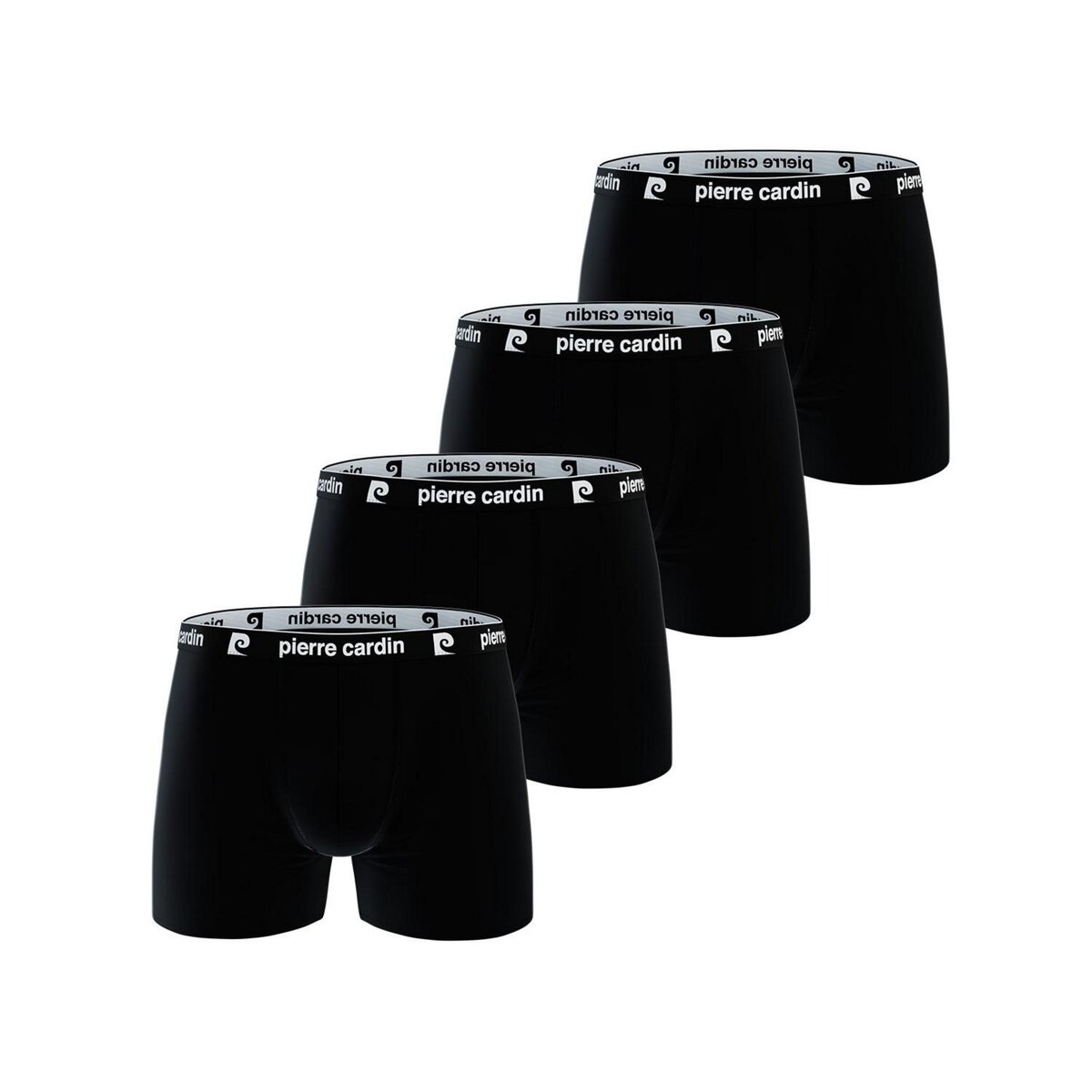 PIERRE CARDIN Lot de 4 Boxers coton homme Uni ceinture noire pas