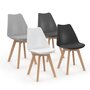 Voir la diapositive 1 : ID MARKET Lot de 4 chaises scandinaves SARA mix color gris foncé, gris clair, blanc et noir