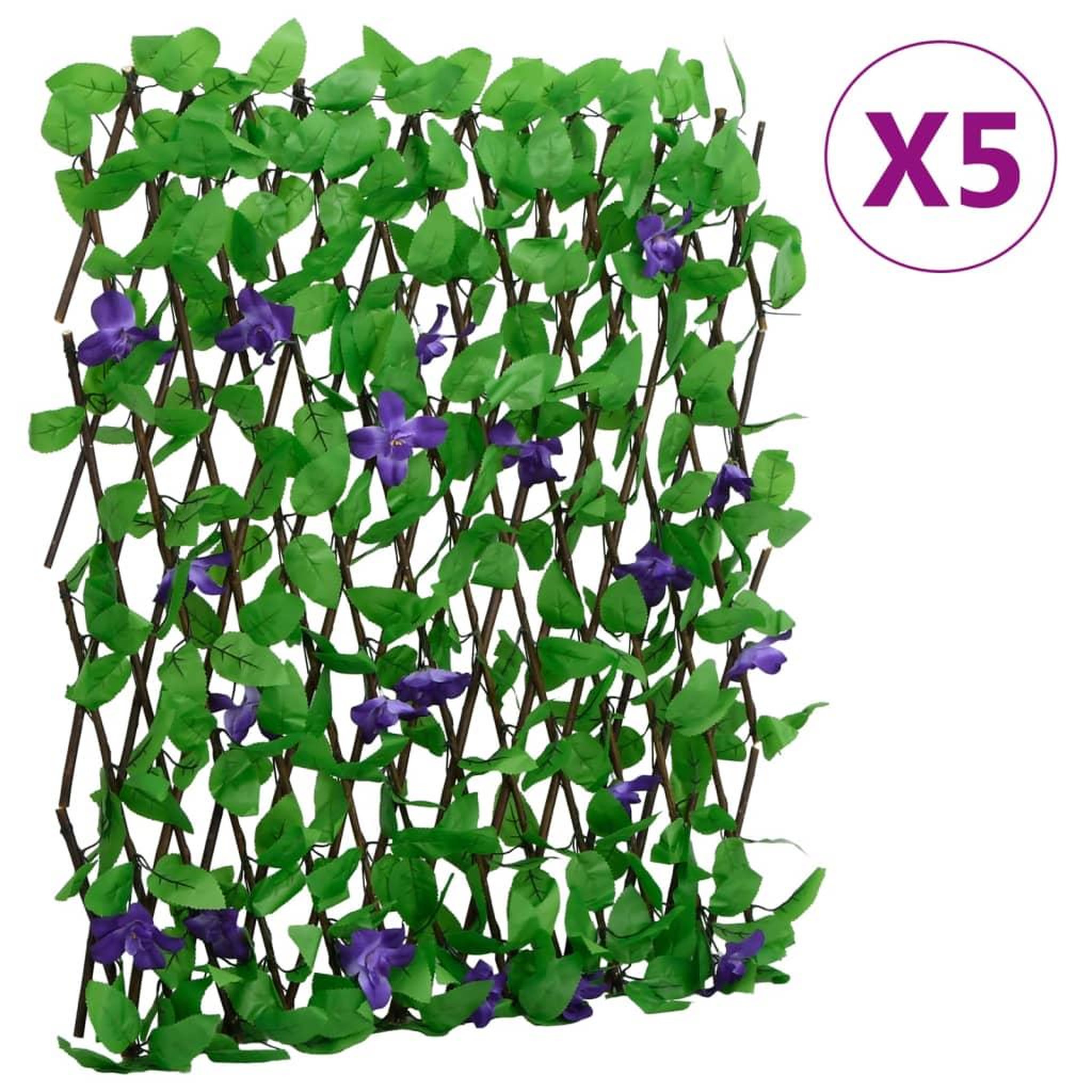 VIDAXL vidaXL Treillis de lierre artificiel extensible 5 pcs vert 180x70 cm