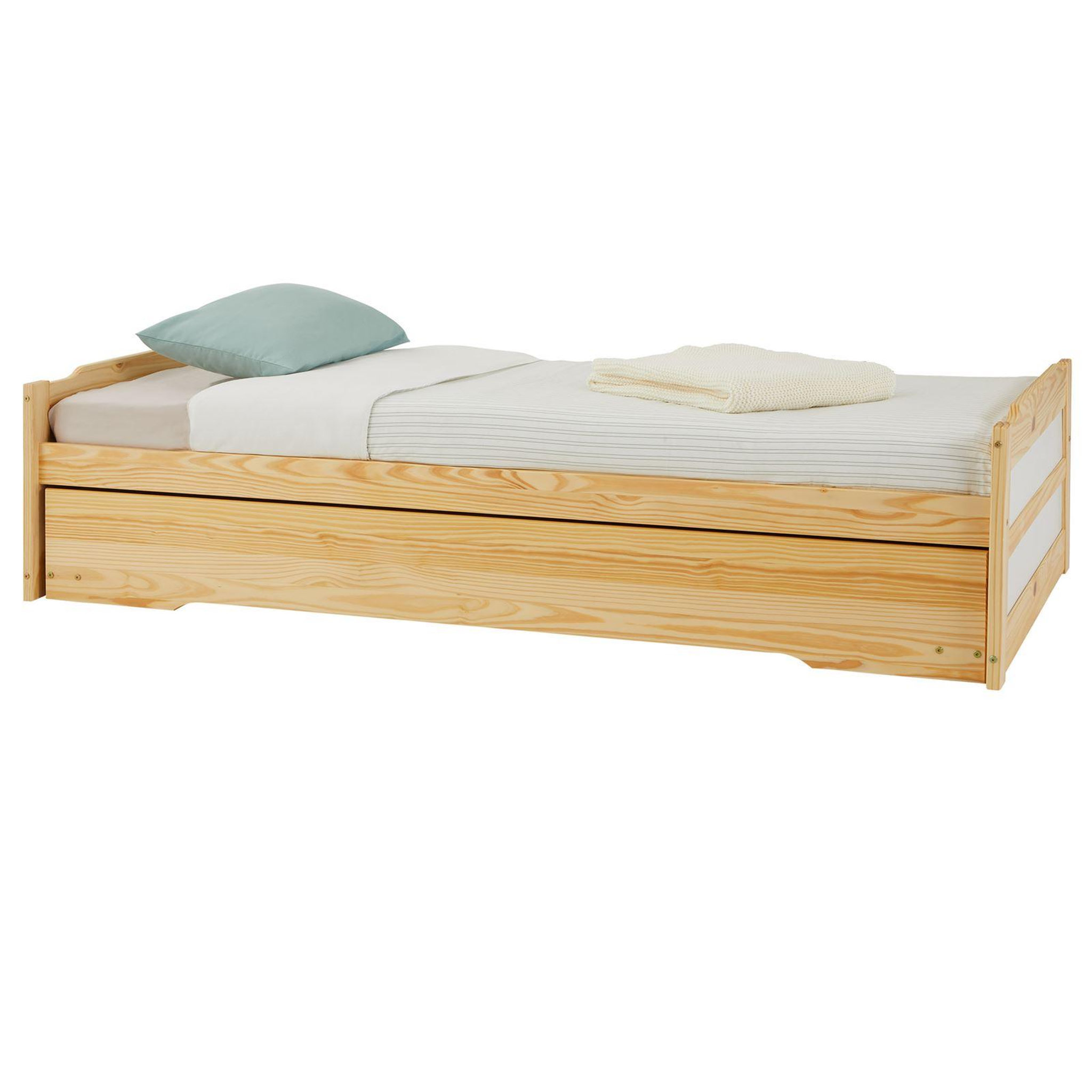 Voir la diapositive 4 : IDIMEX Lit gigogne LORENA en pin massif, 90 x 190 cm