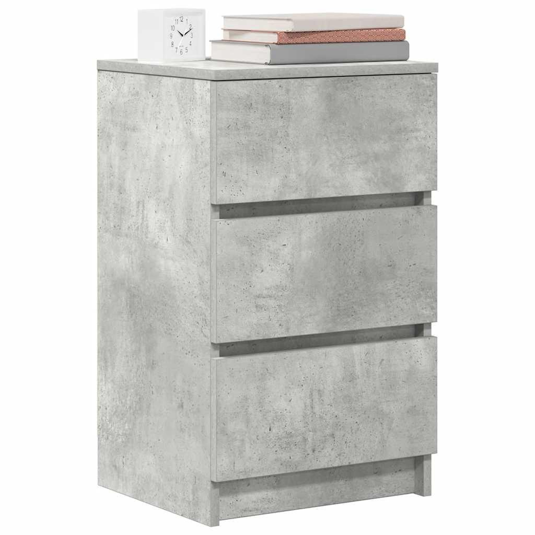Voir la diapositive 4 : VIDAXL Tables de chevet avec 3 tiroirs 2 pcs gris beton 39x35x65 cm