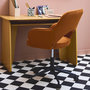 Voir la diapositive 2 : SWEEEK Chaise de bureau à roulettes velours côtelé , L 60 x P 62 x H 89 / 99cm