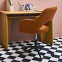 Voir la diapositive 2 : SWEEEK Chaise de bureau à roulettes velours côtelé , L 60 x P 62 x H 89 / 99cm