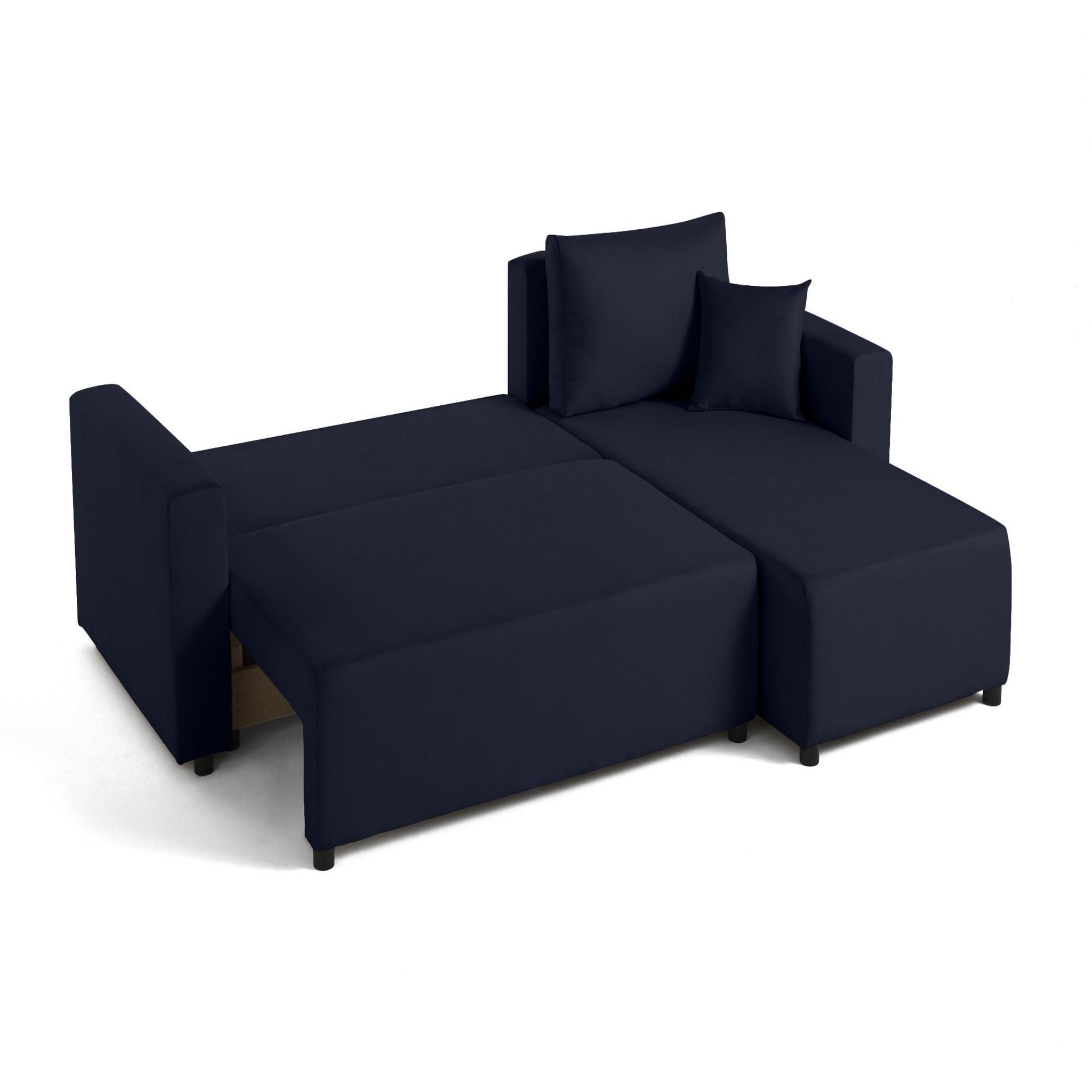 Voir la diapositive 2 : BEST MOBILIER Regala - canapé d'angle réversible - 4 places - convertible avec coffre - en tissu