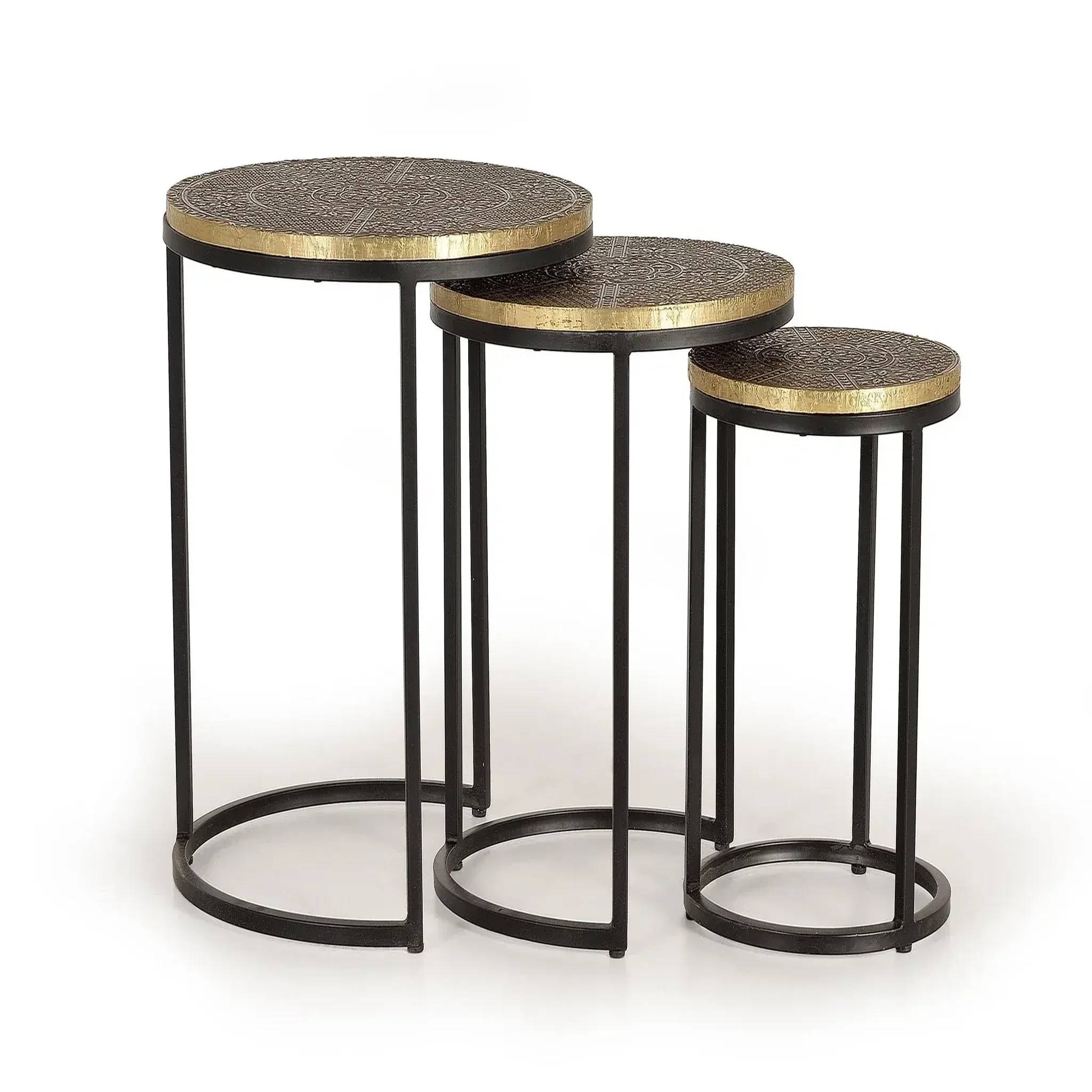 GINER Y COLOMER SL Lot de 3 tables basses de bronze grande table : 44 cm, table moyenne : 38 cm, petite table : 28 cm