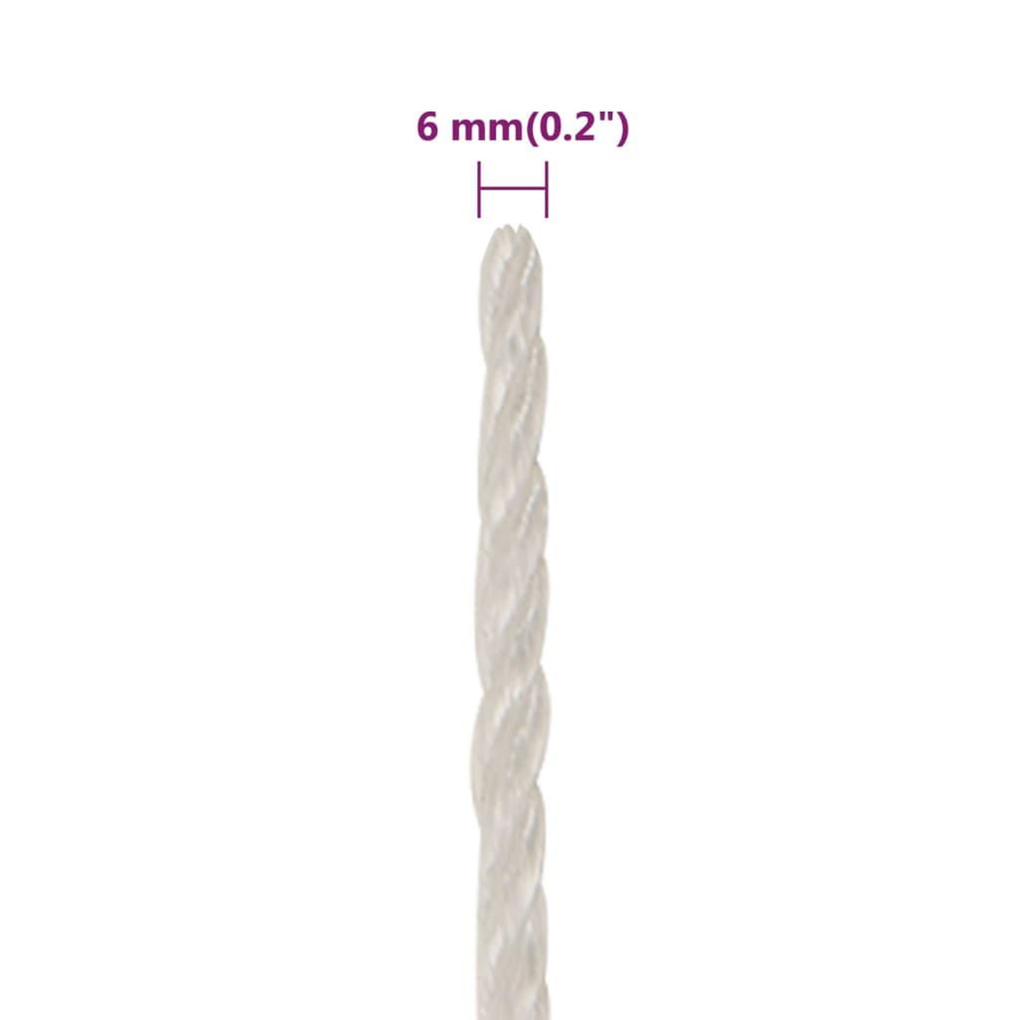 Voir la diapositive 6 : VIDAXL Corde de travail Blanc 6 mm 500 m polypropylene