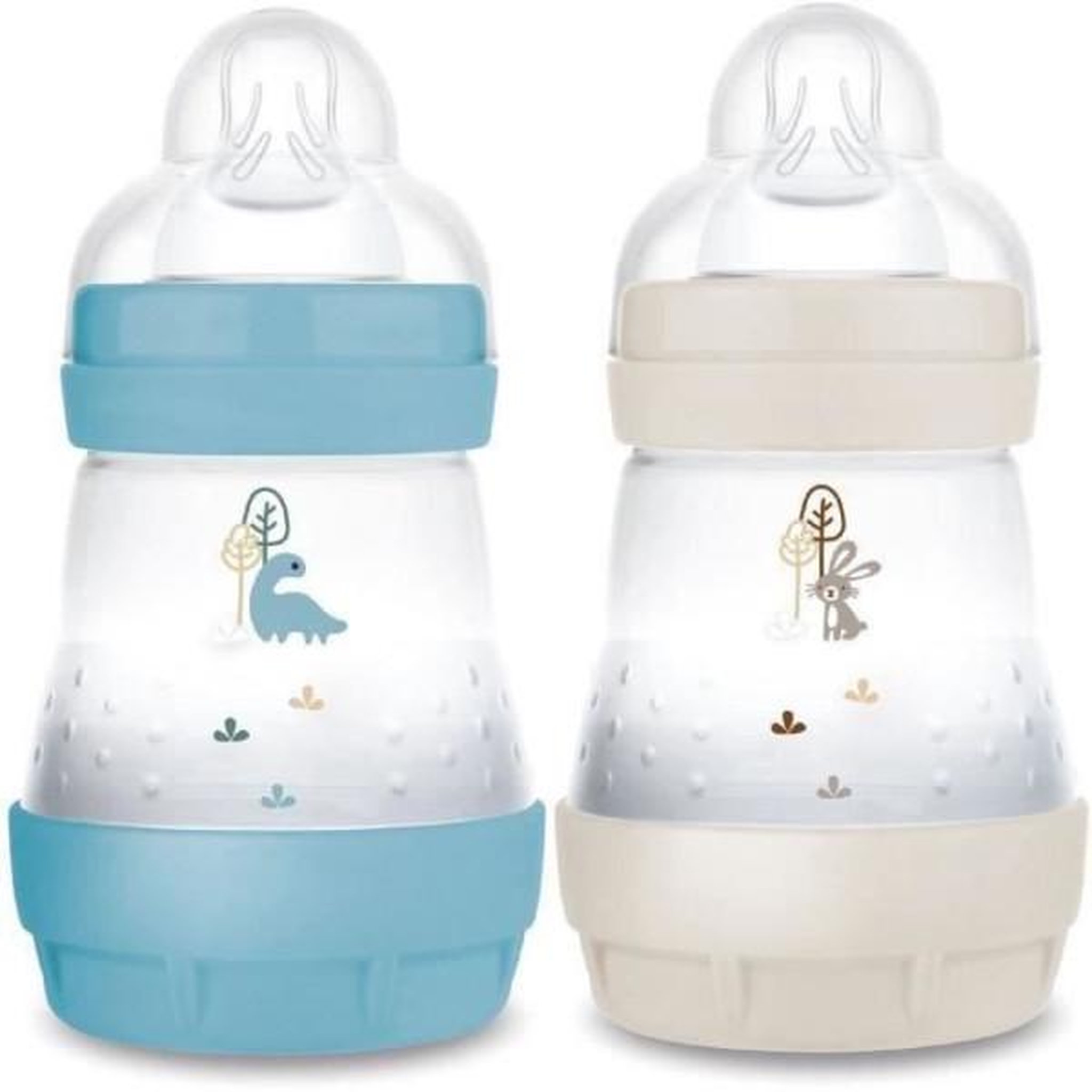 MAM Lot de 2 Biberons - MAM - Easy Start - Anti-colique - 160 ml - Tétine débit 1 - Océan + Sable