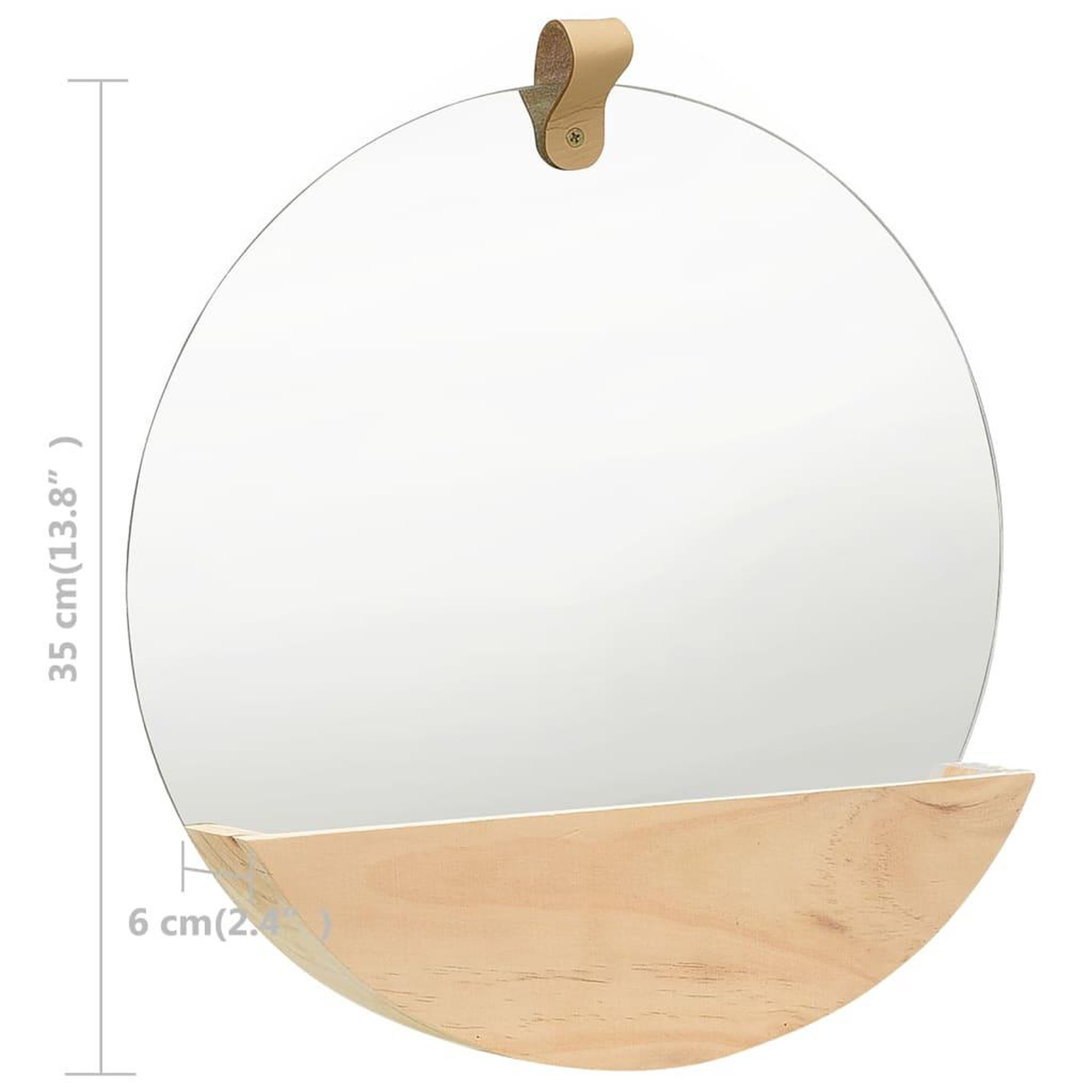 Voir la diapositive 6 : VIDAXL 322801 Wall Mirror Solid Pinewood 35 cm