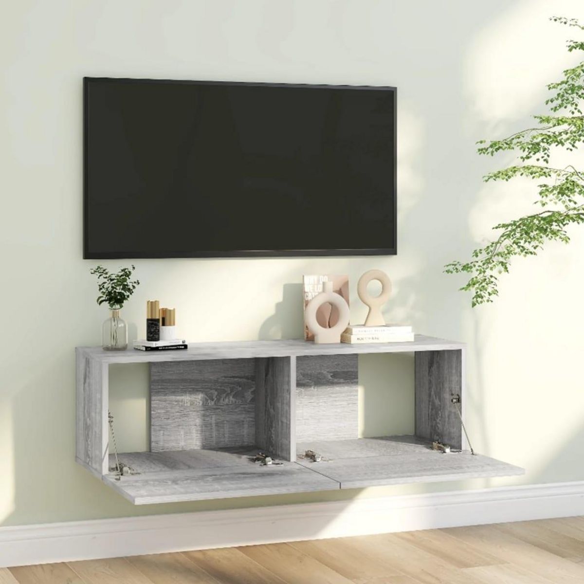 VIDAXL Armoire murale TV Sonoma gris 100x30x30 cm Bois d'ingenierie