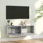 Voir la diapositive 3 : VIDAXL Armoire murale TV Sonoma gris 100x30x30 cm Bois d'ingenierie