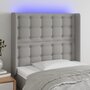 Voir la diapositive 1 : VIDAXL Tete de lit a LED Gris clair 83x16x118/128 cm Tissu