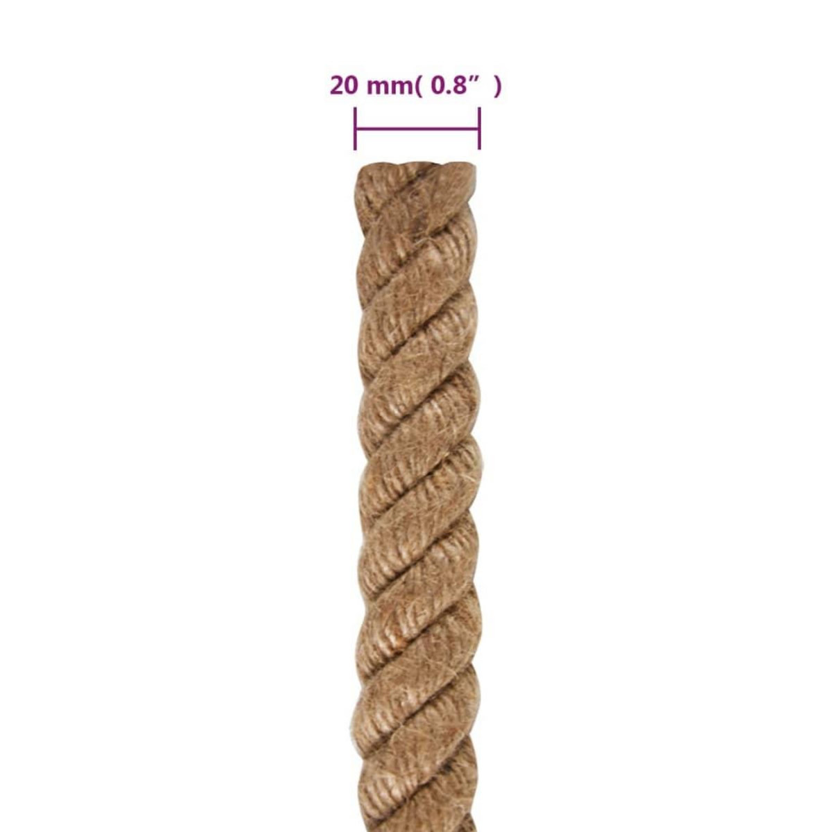 VIDAXL Corde de jute 25 m de long 20 mm d'epaisseur