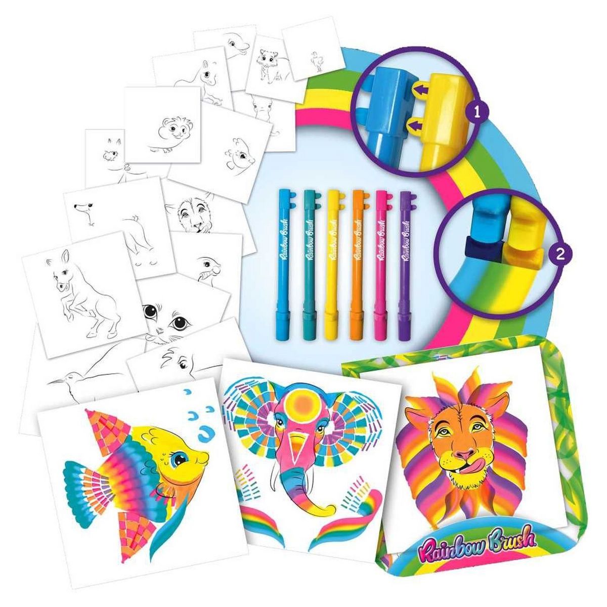 LANSAY Rainbow Brush Set d'activités animaux