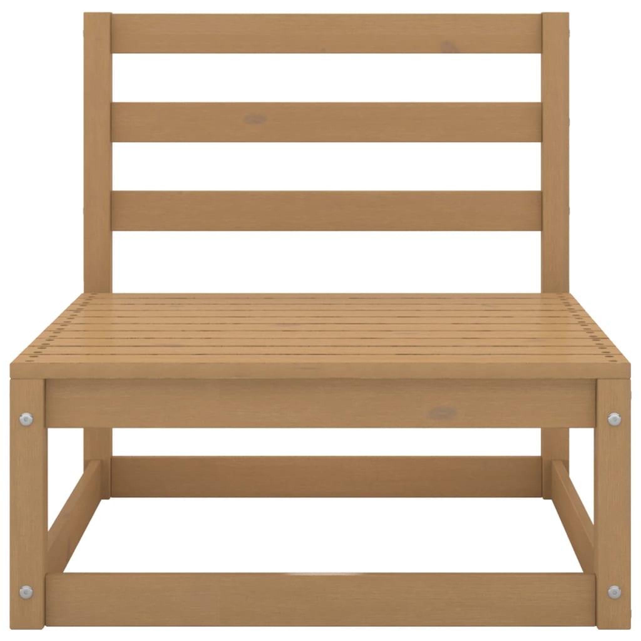 Voir la diapositive 2 : VIDAXL Canape central de jardin marron miel bois de pin massif