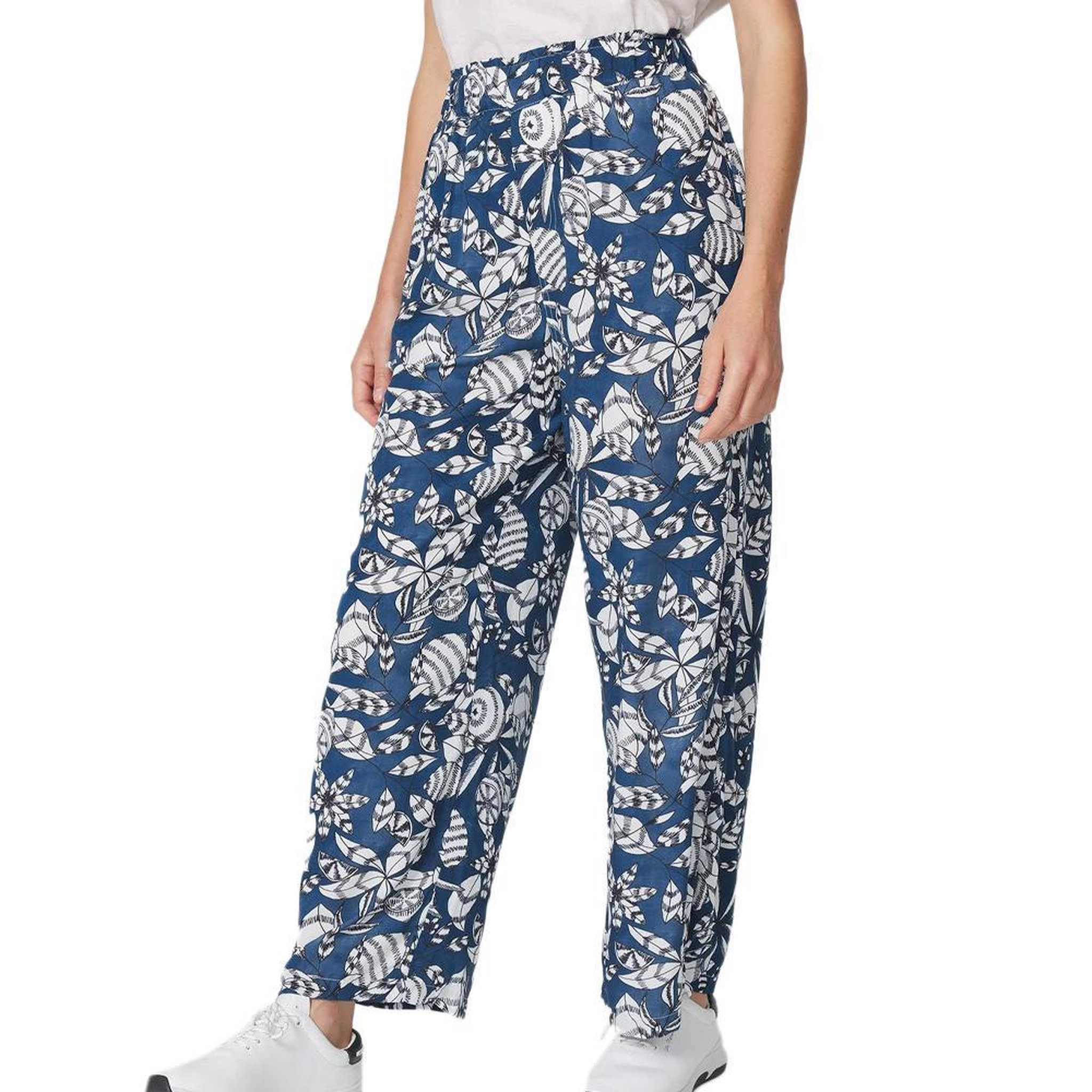 TBS Pantalon Bleu à Fleurs Femme TBS JANIEPAN. Coloris disponibles : Bleu