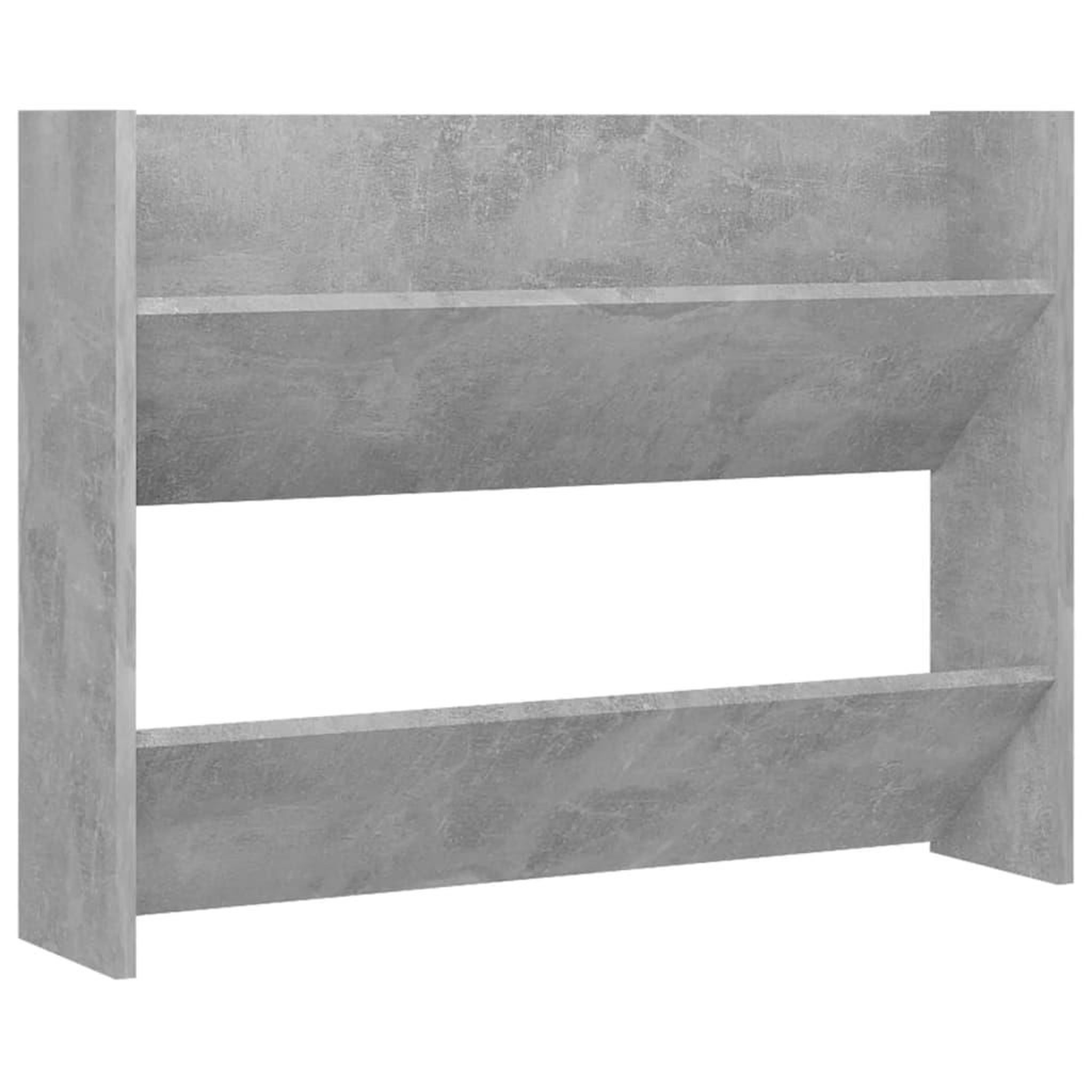 Voir la diapositive 2 : VIDAXL Armoire a chaussures murale Gris beton 80x18x60 cm Agglomere