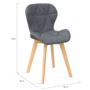 Voir la diapositive 6 : ID MARKET Lot de 4 chaises ROXANE bi-matière en tissu et PU grises pour salle à manger
