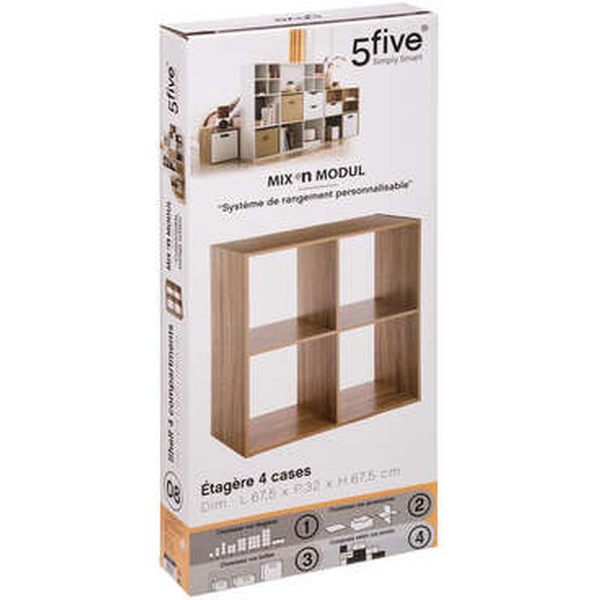 Etagère de rangement 4 cases Mix n' modul