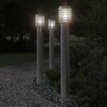VIDAXL Lampadaire d'exterieur argente 110 cm acier inoxydable