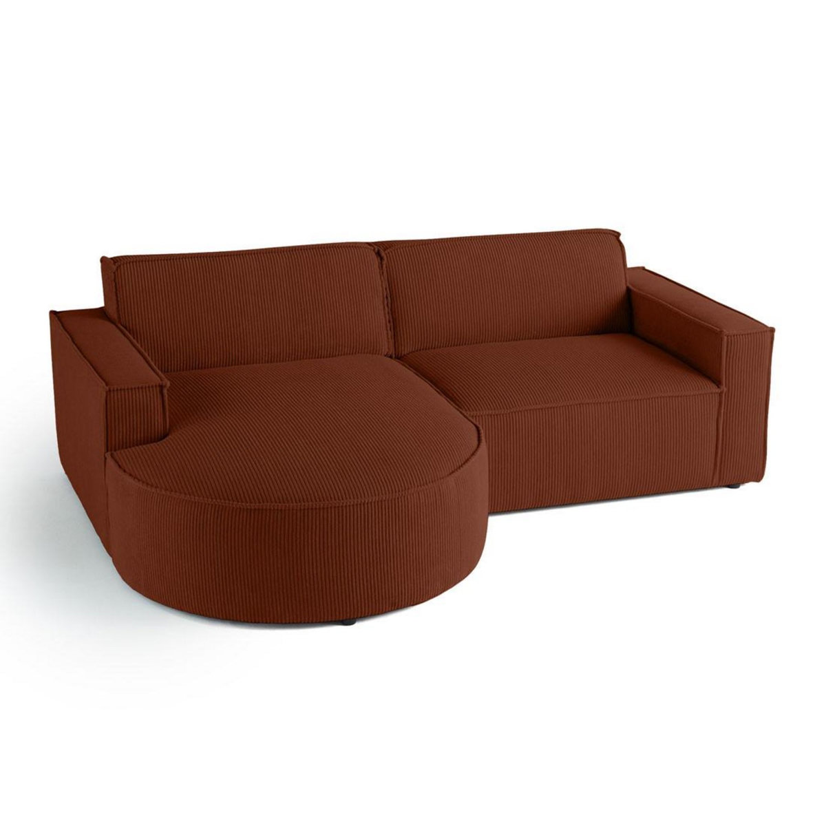 LISA DESIGN Spiaggia - canapé d'angle gauche - 4 places - en velours côtelé