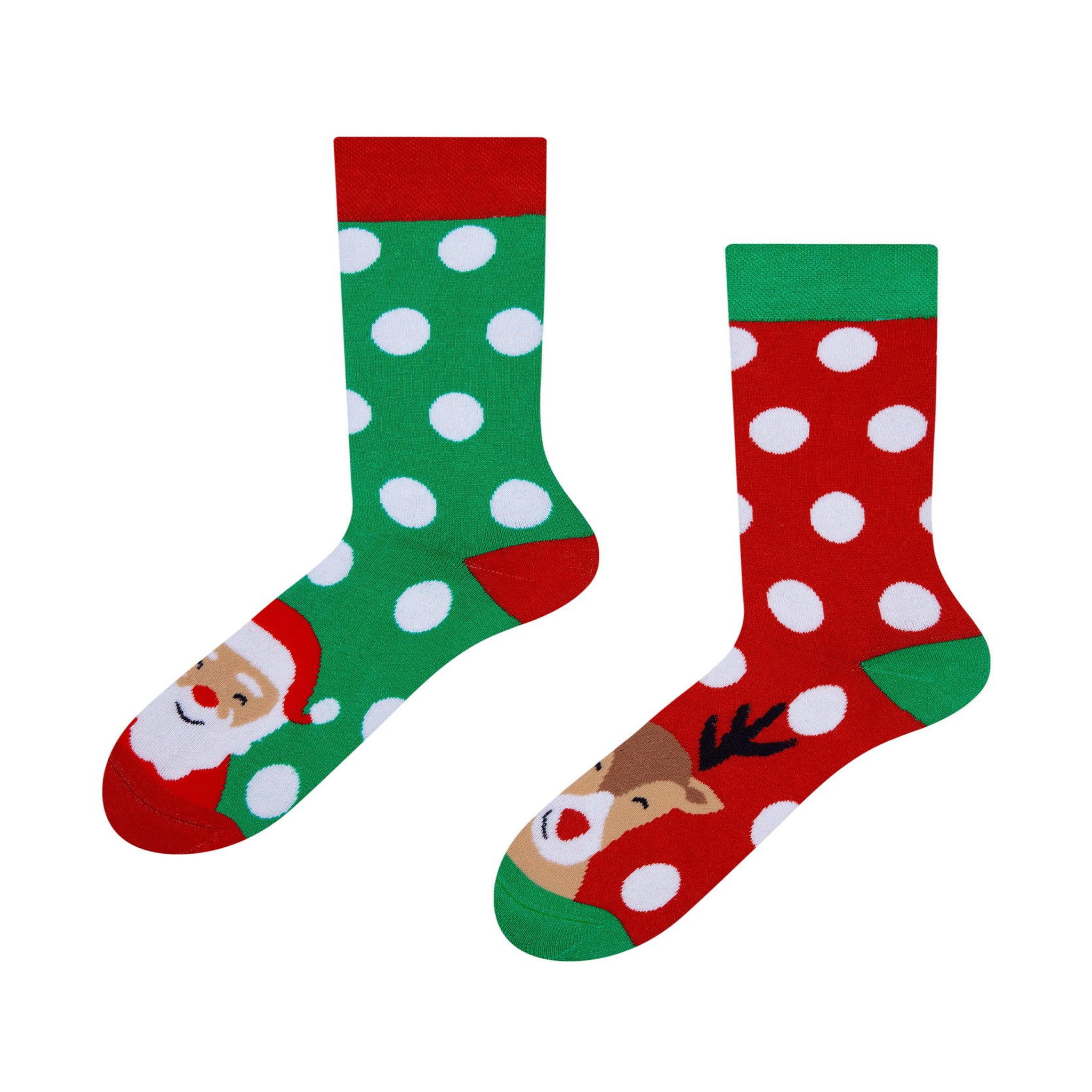 DEDOLES Chaussettes chaudes père-noël et rudolph. Coloris disponibles : Multicolore