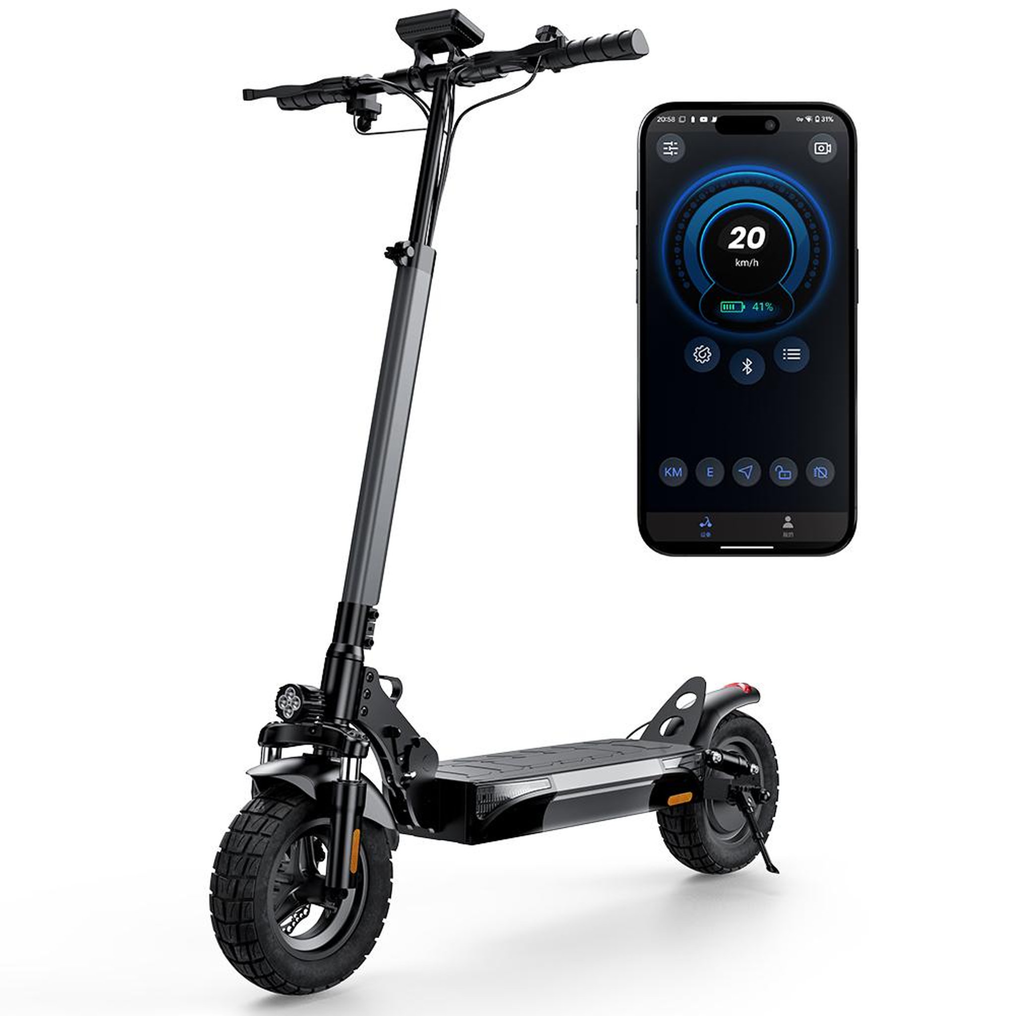 Voir la diapositive 4 : ISCOOTER Trottinette électrique iScooter W9, moteur 1000 W, batterie 48 V 14 Ah, double suspension
