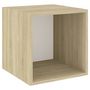 Voir la diapositive 4 : VIDAXL Ensemble de meubles TV 3pcs Blanc chene sonoma Bois ingenierie