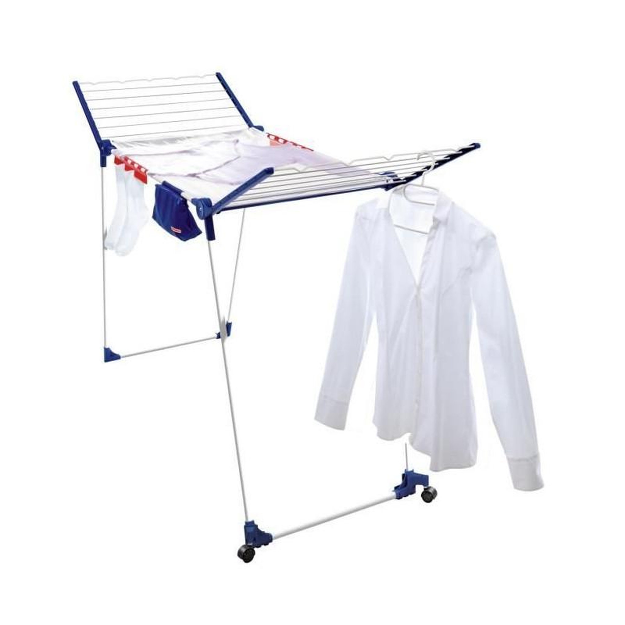 Leifheit Leifheit Séchoir sur pied Pegasus 200 Solid Deluxe Mobile 81517, séchoir a linge avec roulettes et multi accessoires, 20 metre