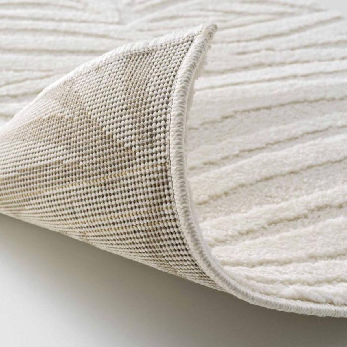 Paris Prix Tapis Shaggy Relief  Ankara  60x110cm Beige