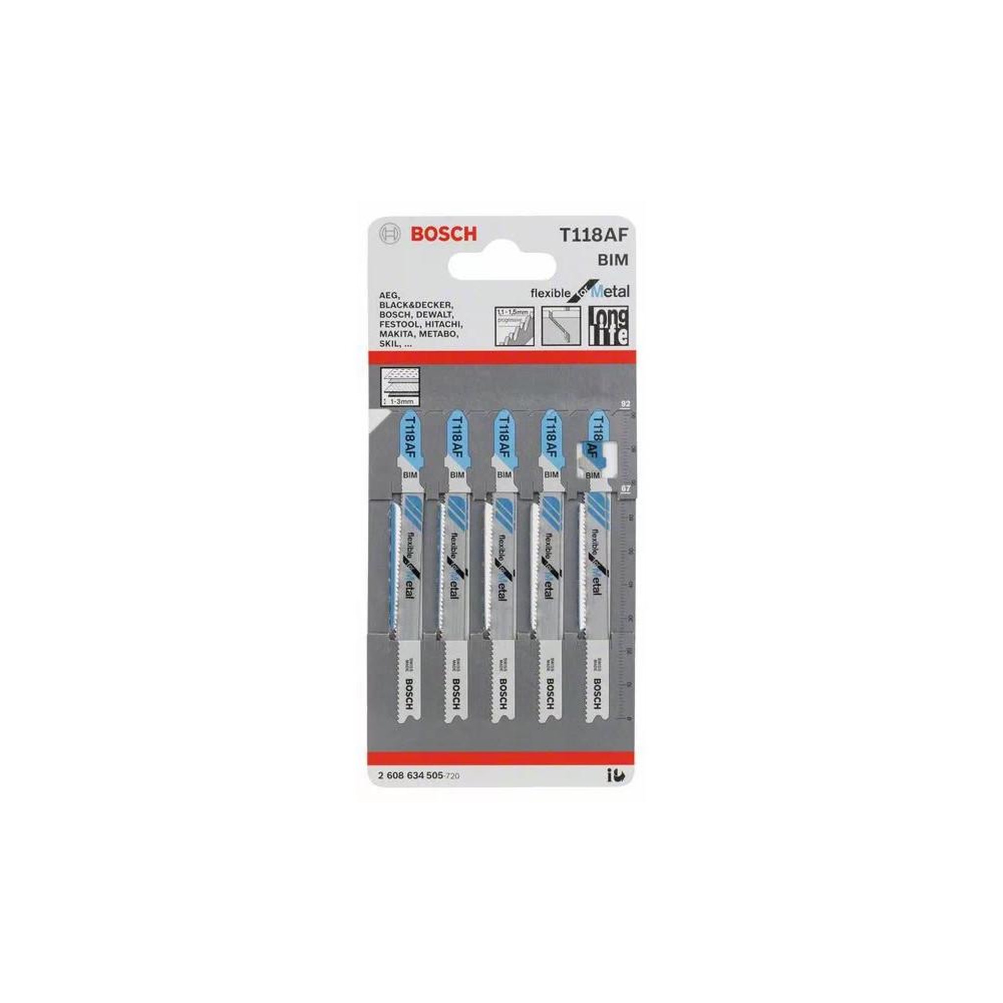 Voir la diapositive 2 : BOSCH Lame de scie sauteuse bim t118af flexible pour métal