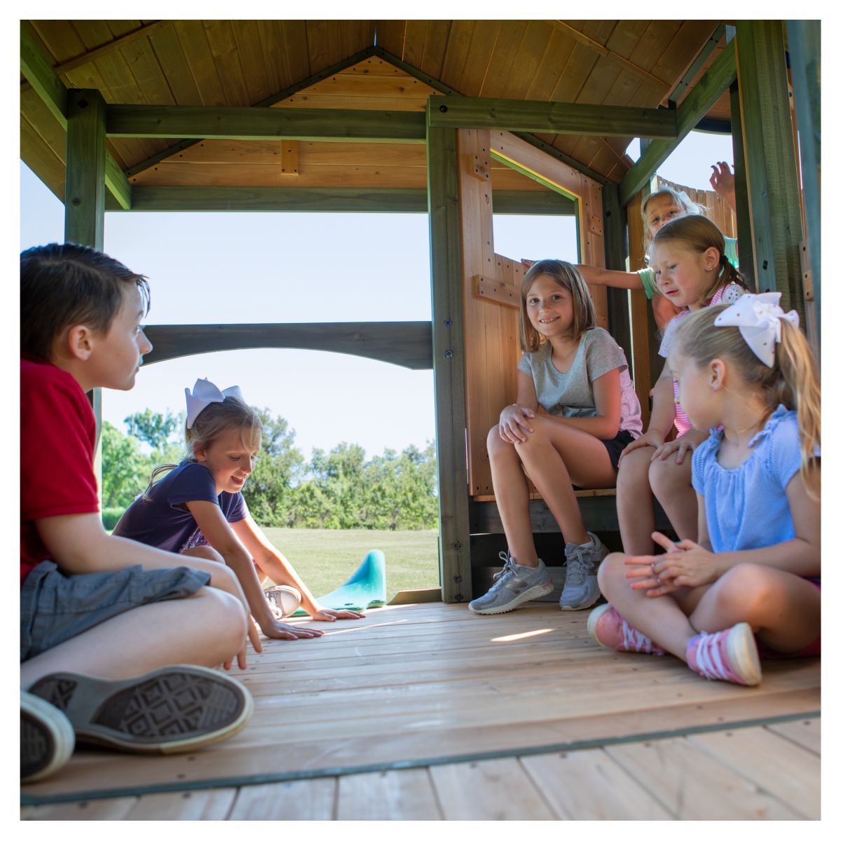 Backyard Discovery Aire de jeux XXL avec toboggan et tour de guet - Bois - EAGLE NEST