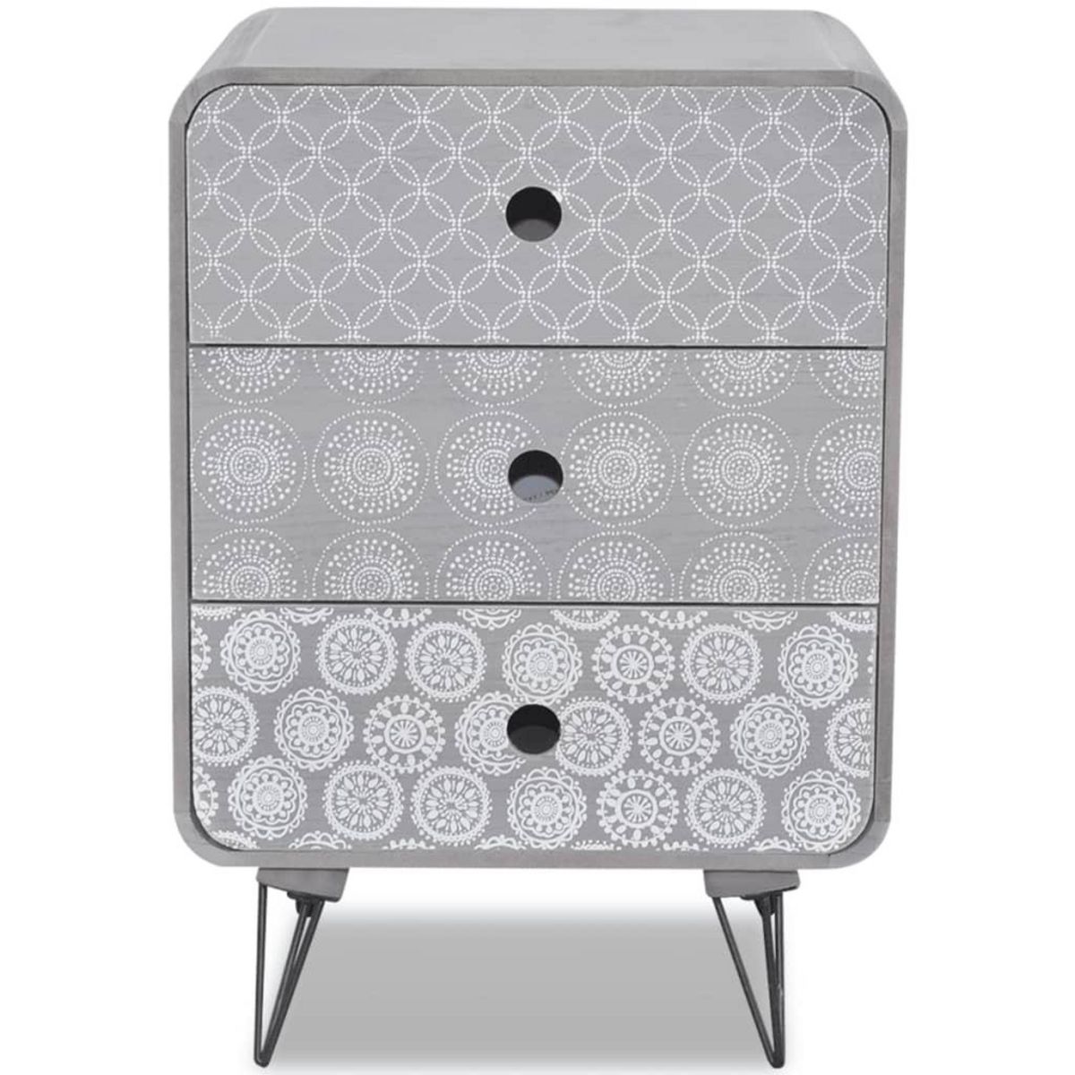 VIDAXL Armoire laterale avec 3 tiroirs Gris