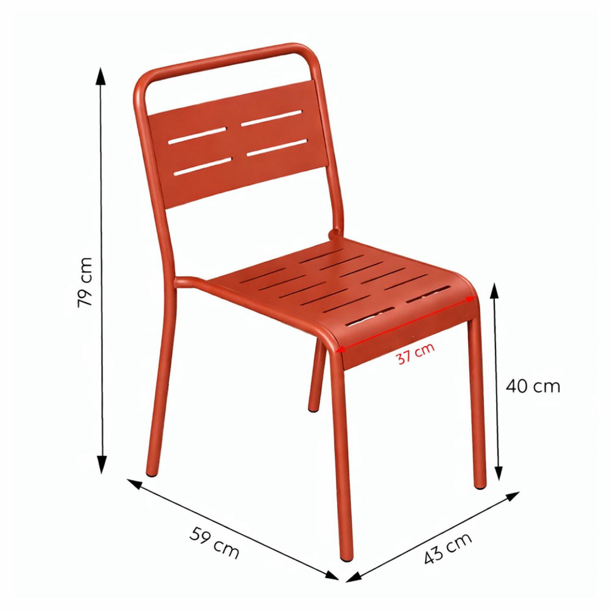 Voir la diapositive 3 : CONCEPT USINE Ensemble de 4 chaises de jardin empilables terracotta bergame