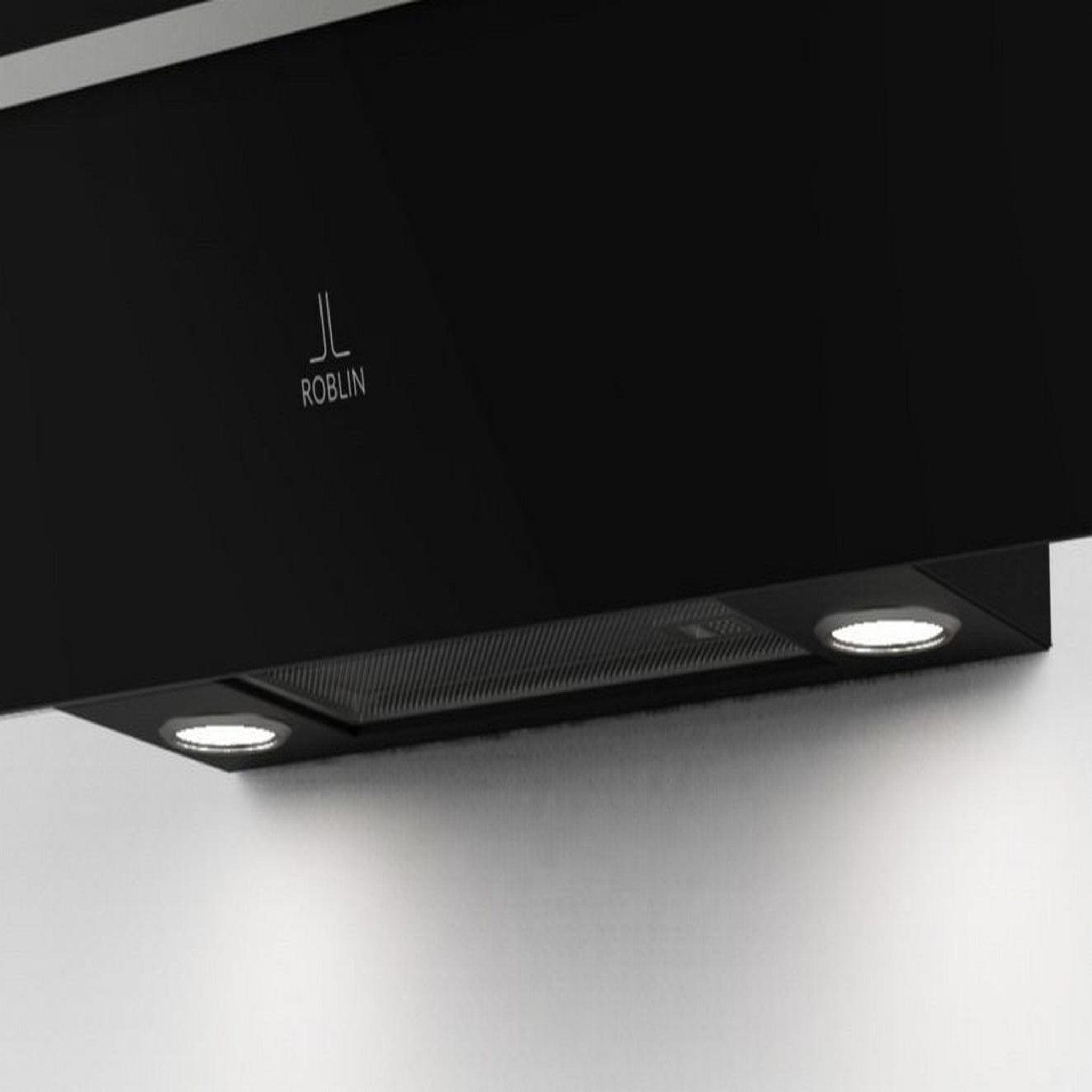 Voir la diapositive 4 : ROBLIN Hotte décorative inclinée 80cm 580m3/h noir - 5629997